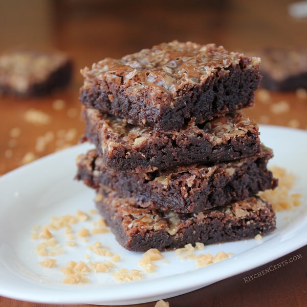 Chewy Toffee Brownies | KitchenCents.com
