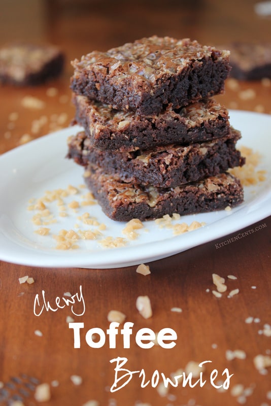Chewy Toffee Brownies | KitchenCents.com