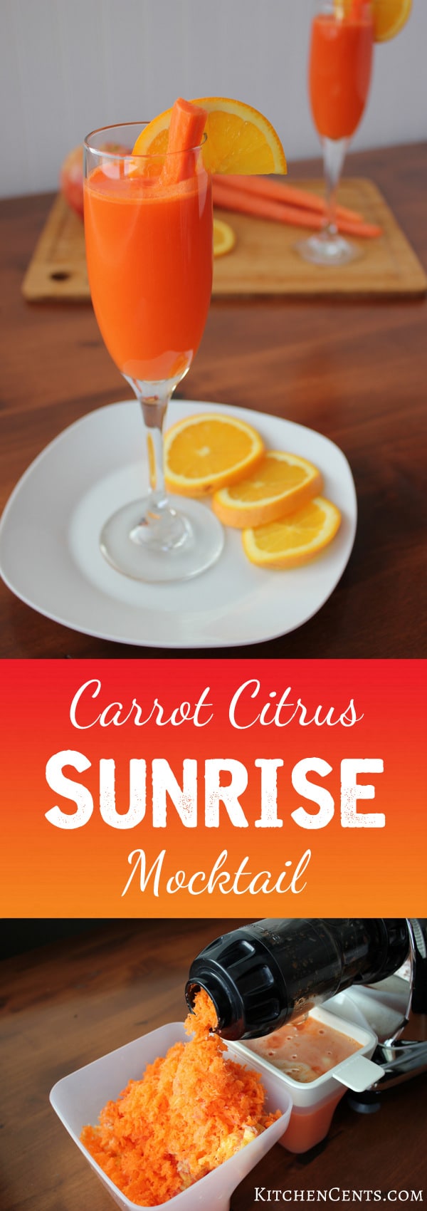 Carrot Citrus Sunrise Mocktail | KitchenCents.com
