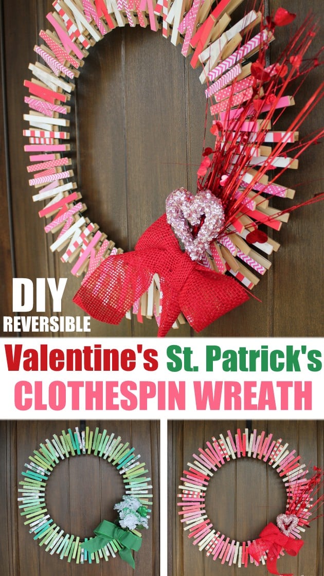 Easy DIY Valentines Clothespin Wreath | Kitchen Cents