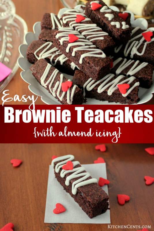Dainty Easy Brownie Teacakes with Red Hearts | Kitchen Cents