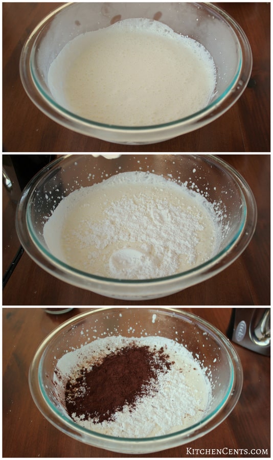 Add sugar and cocoa powder