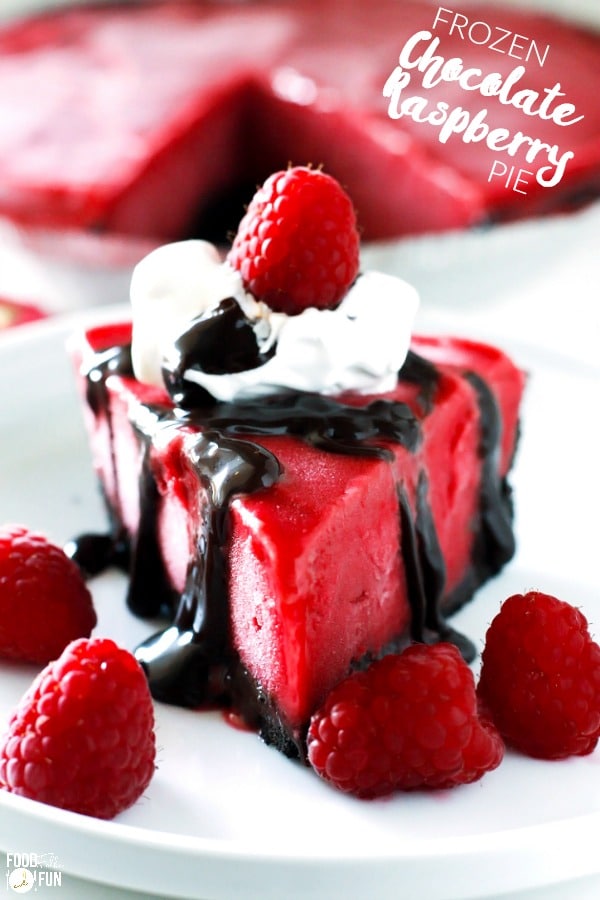 Frozen Chocolate Raspberry Pie | 27+ Chocolate Valentine's Desserts