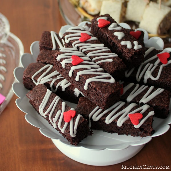 Red Heart Brownie Teacakes with almond icing | 27+ Chocolate Valentine's Desserts
