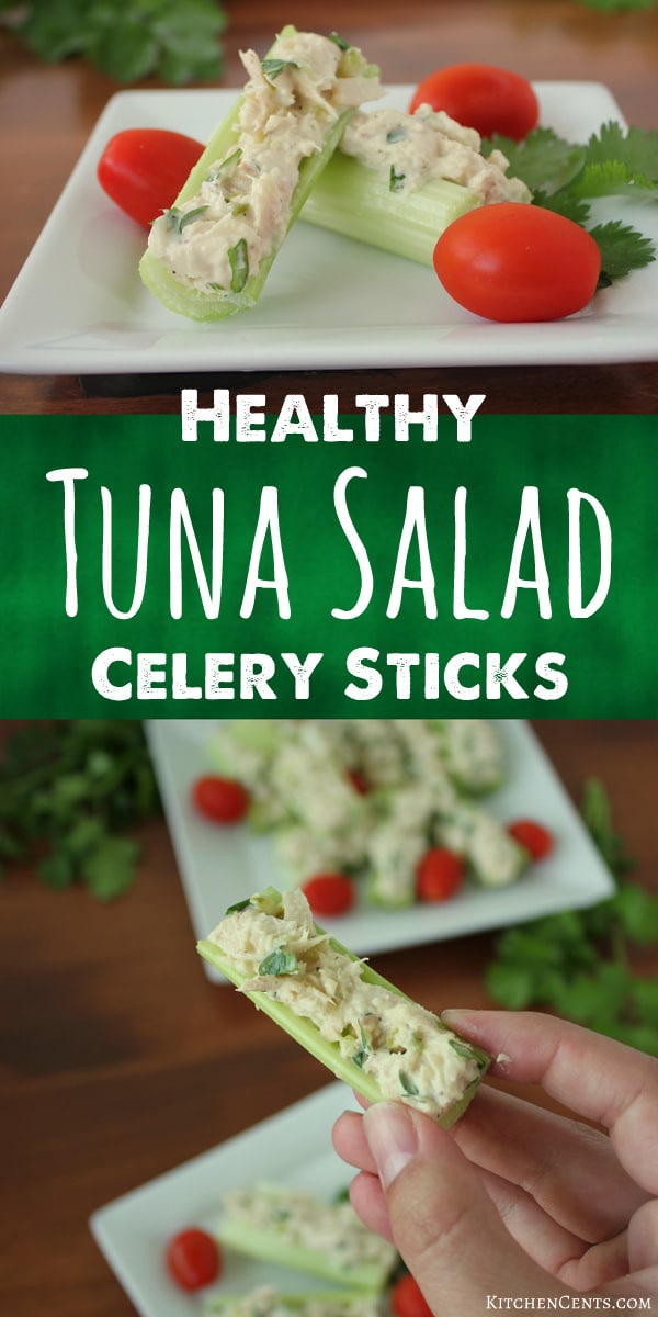 Healthy Tuna Salad Celery Sticks Snack | KitchenCents.com