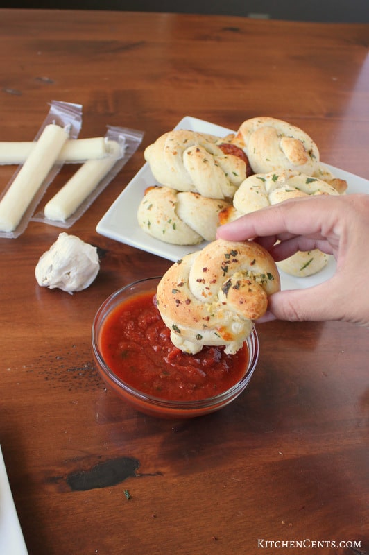 Easy Cheese-Stuffed Garlic Knots | KitchenCents.com
