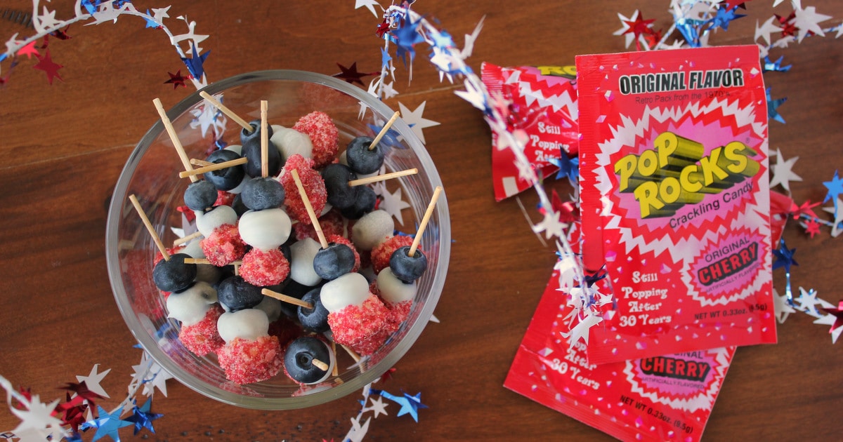 Patriotic Red White and Blueberry Crackling Poppers | KitchenCents.com