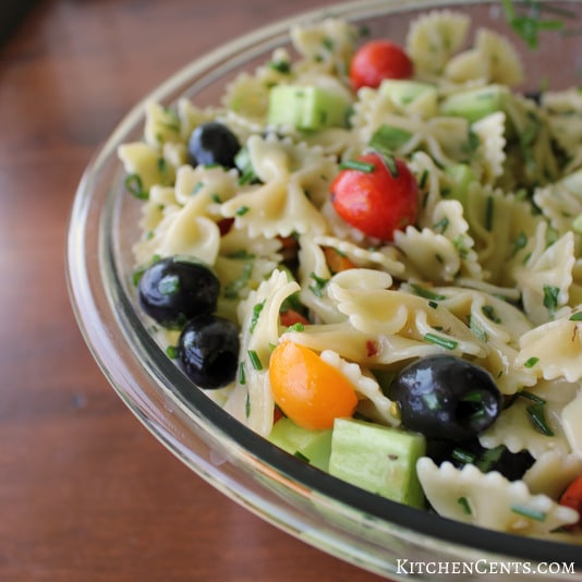 Easy Garden Fresh Italian Herb Summer Pasta Salad | Kitchen Cents
