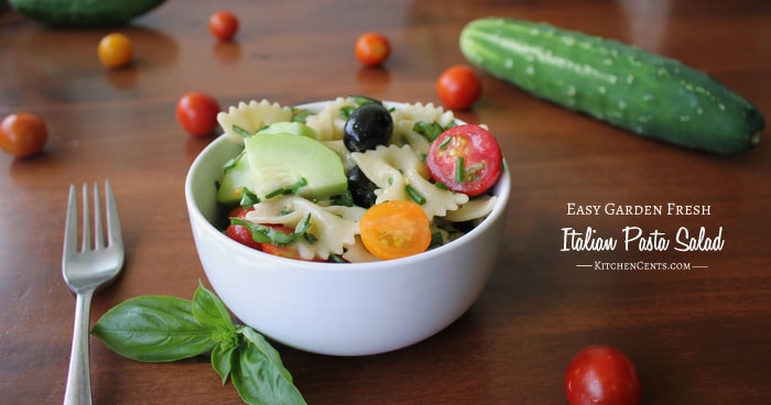 Easy Garden Fresh Italian Herb Pasta Salad | Kitchen Cents