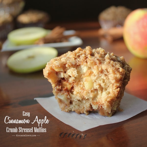 Easy Cinnamon Apple Crumb Streusel Muffins | Kitchen Cents