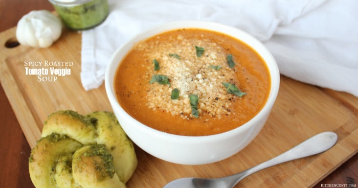 Spicy Tomato Veggie Soup | Kitchen Cents