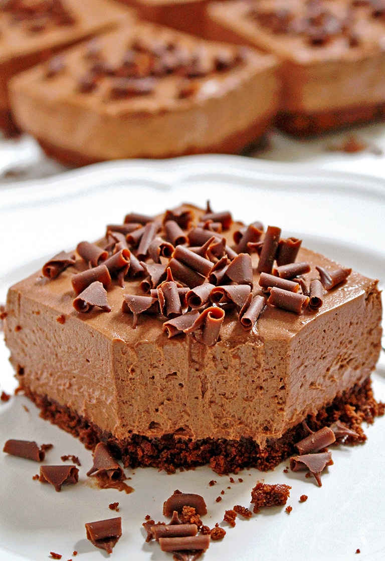 No-Bake Chocolate Cheesecake Bars | 17+ No-Bake Cheesecake Recipes
