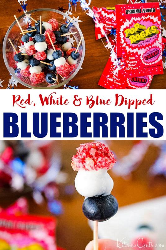 Delicious healthy red, white and blue dipped blueberries | Kitchen Cents