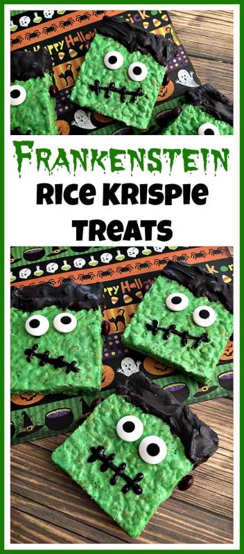 Frankenstein Rice Krispie Treats | 25+ Halloween Treats Kids will Love
