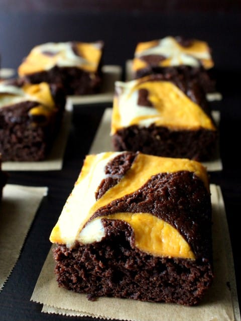 Pumpkin Cheesecake Swirled Brownies | 21+ Pumpkin Desserts