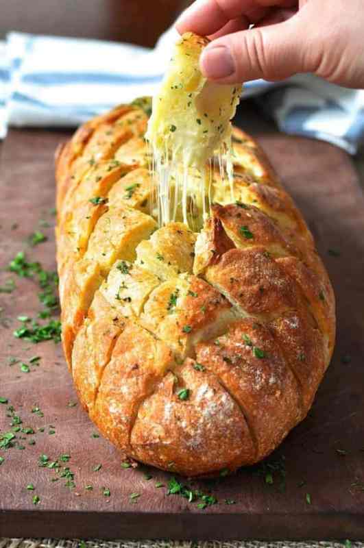 Cheese and Garlic Crack Bread | 21+ Easy Appetizers