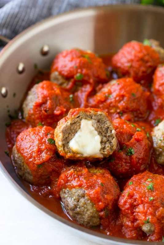 Mozzarella Stuffed Meatballs | 21+ Easy Appetizers