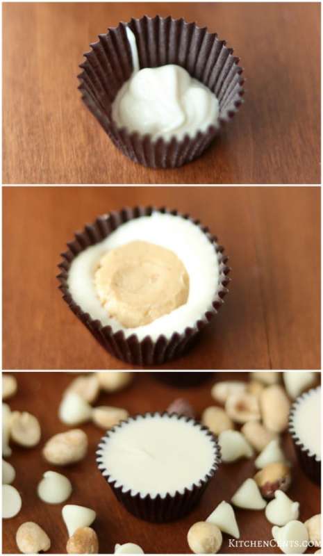Super easy Reese's Copycat White Chocolate peanut butter cups | Kitchen Cents