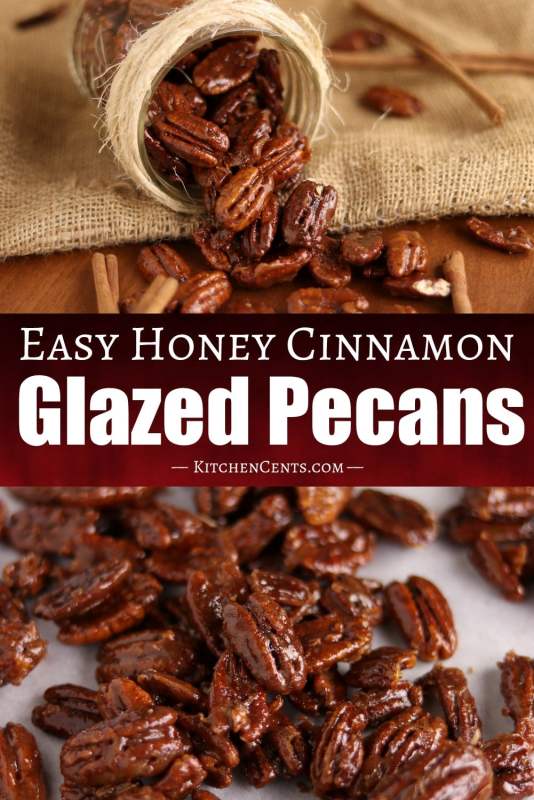 Easy Oven Roasted Honey Cinnamon Glazed Pecans | Kitchen Cents