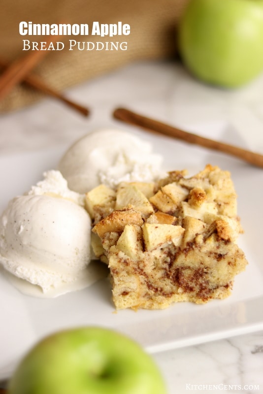 Easy Cinnamon Apple Bread Pudding recipe | Kitchen Cents