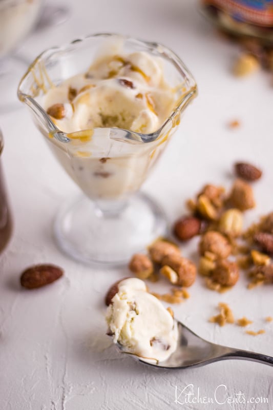 Caramel Toffee Nut Homemade Ice Cream Recipe | Kitchen Cents