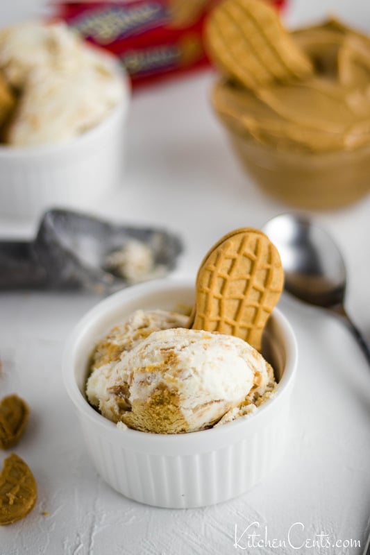 Easy Peanut Butter Ice Cream Recipe with Nutter Butter Cookies | Kitchen Cents