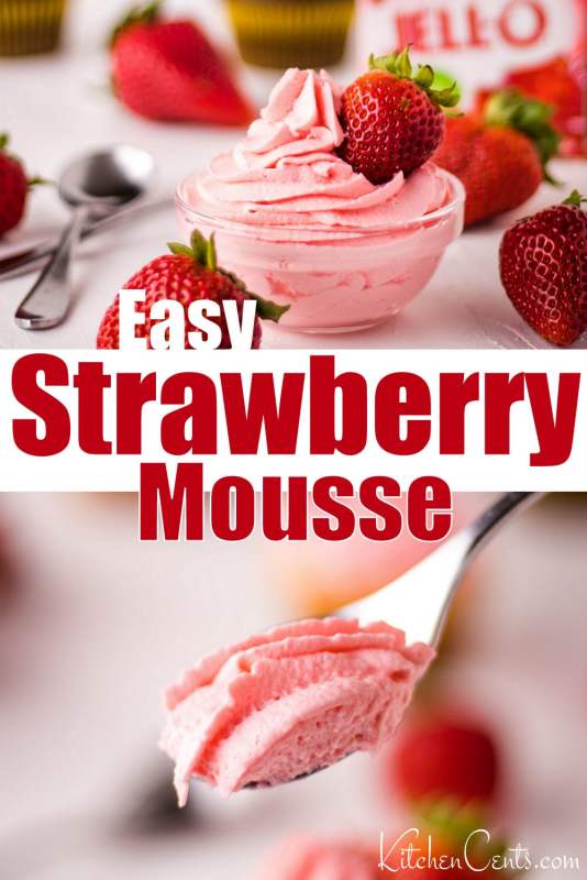 Easy Strawberry Mousse made with Jello | Kitchen Cents