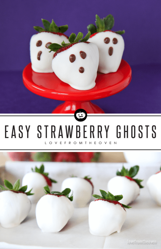 Strawberry Ghosts | 21+ Easy No Bake Halloween Treats | Kitchen Cents