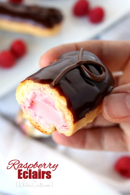 Raspberry Elcairs with homemade raspberry mousse | Kitchen Cents