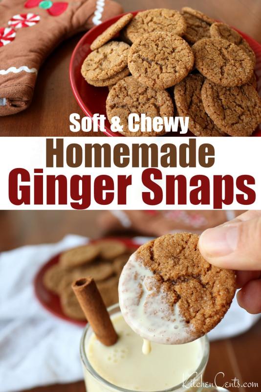 Try these Soft and Chewy Homemade Ginger Snaps dipped in eggnog | Kitchen Cents (2)