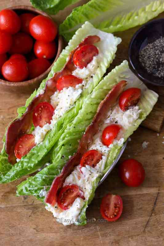 BLT Egg Salad Lettuce Wraps | 21+ Low-Carb Snacks