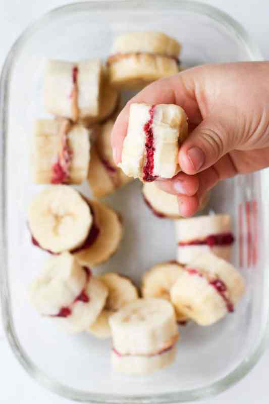 Frozen Banana PB and J | 21+ Healthy Frozen Snacks | Kitchen Cents