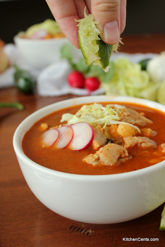 LARGE-Batch Spicy Red Mexican Pozole | 29+ Delicious Superbowl Party Foods