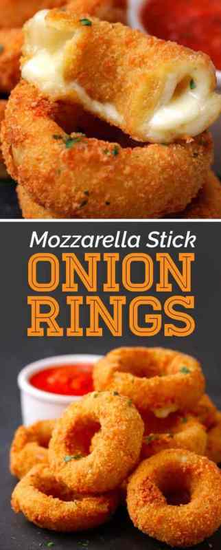 Mozzarella Stick Onion rings | 29+ Delicious Superbowl Party Foods