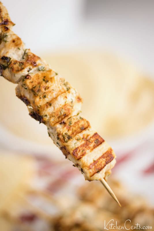 Easy Grilled Greek Chicken Kabobs | Kitchen Cents