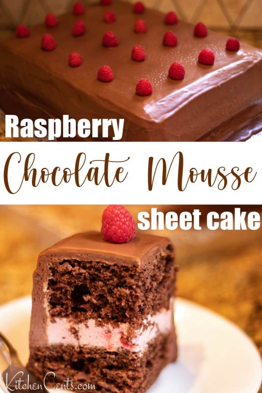 Raspberry Chocolate Mousse Sheet Cake | Kitchen Cents