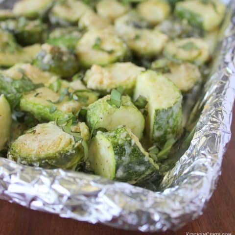 Keto-Friendly Garlic Parmesan Zucchini and Brussels Sprouts