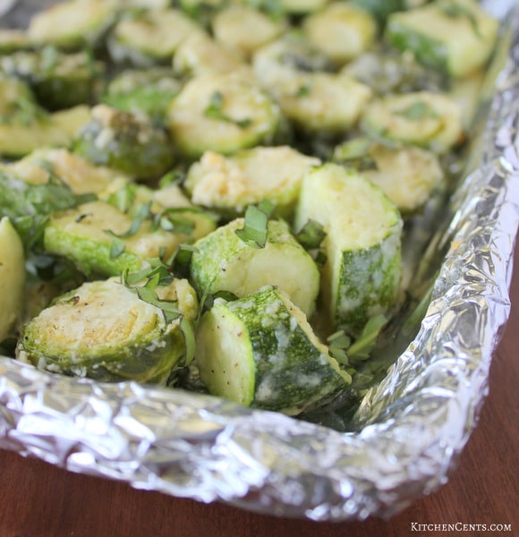 Keto-Friendly Garlic Parmesan Zucchini and Brussels Sprouts