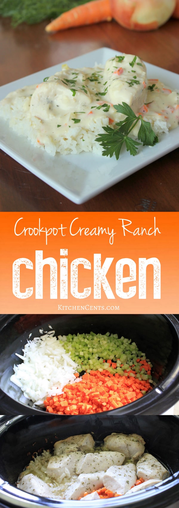 crookpot-creamy-ranch-chicken-with-rice | KitchenCents.com