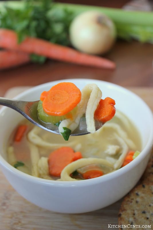 Homemade Chicken Noodle Soup | KitchenCents.com