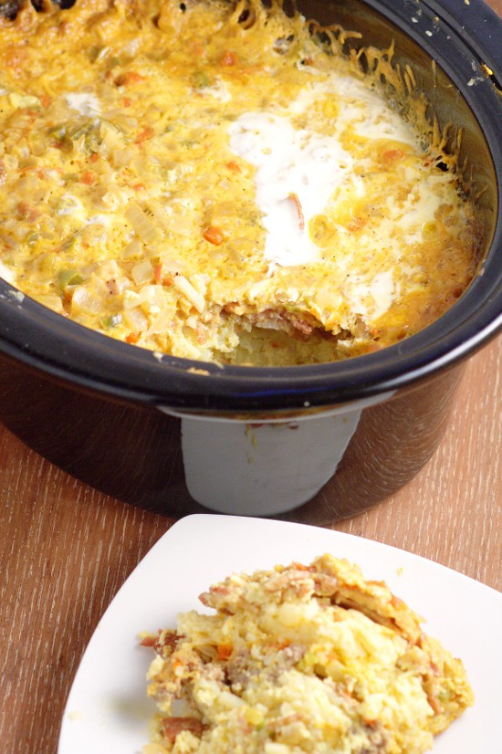 Crockpot Overnight Breakfast Casserole | 21+ Christmas Morning Breakfast Ideas