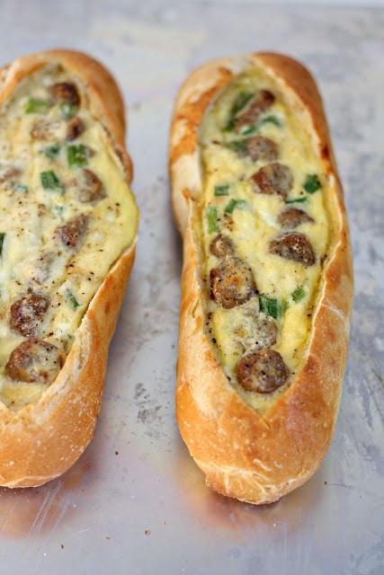 Sausage Egg Boats | 21+ Christmas Morning Breakfast Ideas