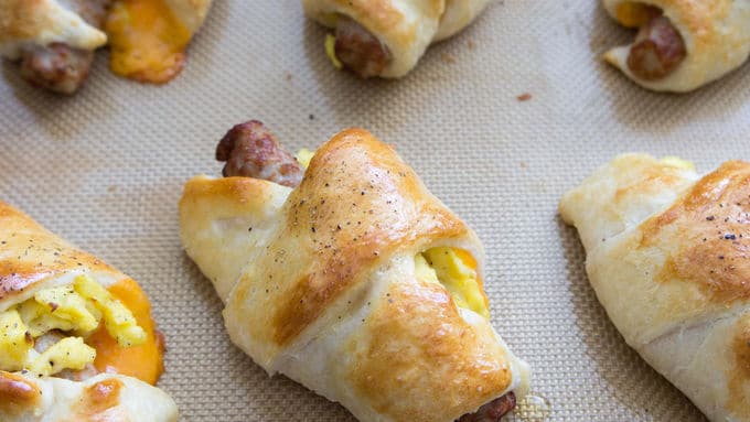 Sausage, Egg and Cheese Breakfast Roll-ups | 21+ Christmas Morning Breakfast Ideas