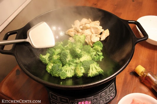Cook broccoli high heat