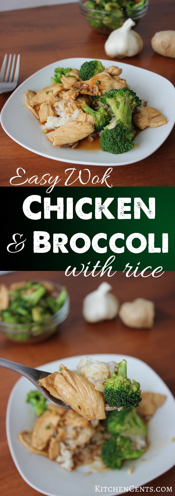 Easy Wok Chicken and Broccoli with rice | KitchenCents.com