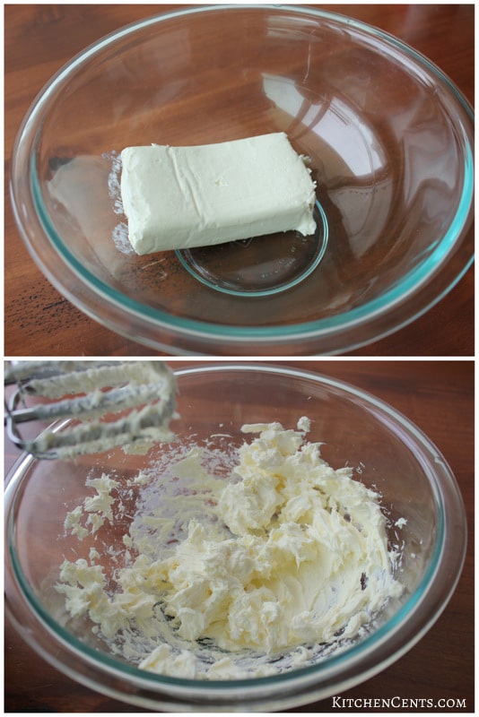 Mix cream cheese