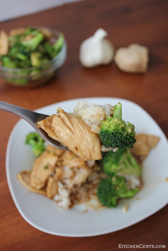 Easy Wok Chicken and Broccoli with rice | KitchenCents.com