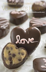 Chocolate Chip Cookie Dough Valentine's Hearts | 27+ Chocolate Valentine's Desserts