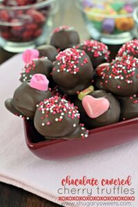 Chocolate Covered Cherry Truffles | 27+ Chocolate Valentine's Desserts