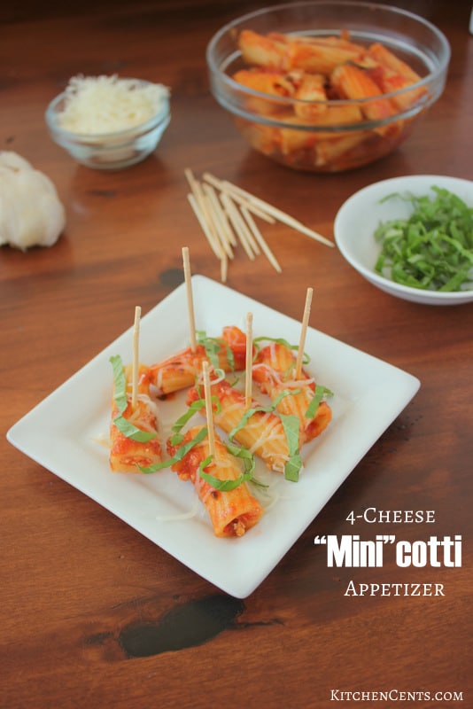 Easy 4-Cheese Manicotti Appetizer | KitchenCents.com